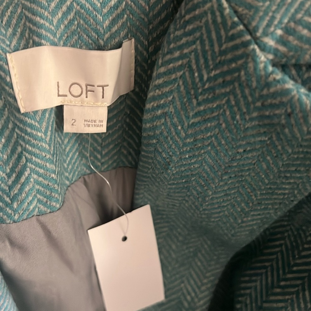 COPY - Loft Teal Chevron blazer Size 2 NWT - Picture 4 of 7